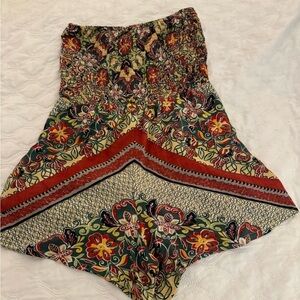 Angie Romper Size Small Beige & earth tones with Floral Print with pockets